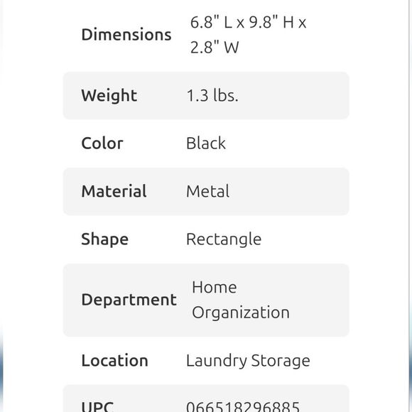 At Home Rectangular Metal Lint Box- Black - Picture 4 of 7